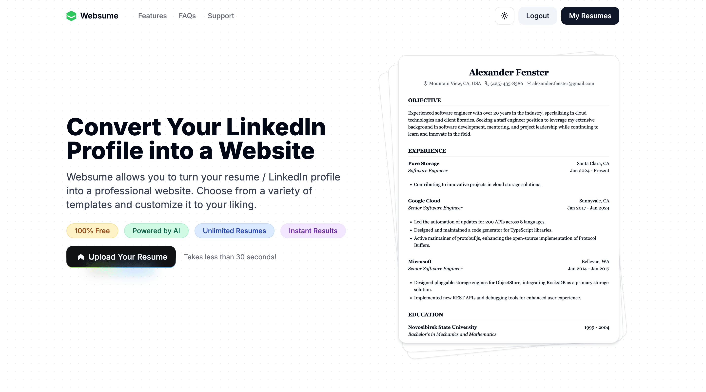 Websume